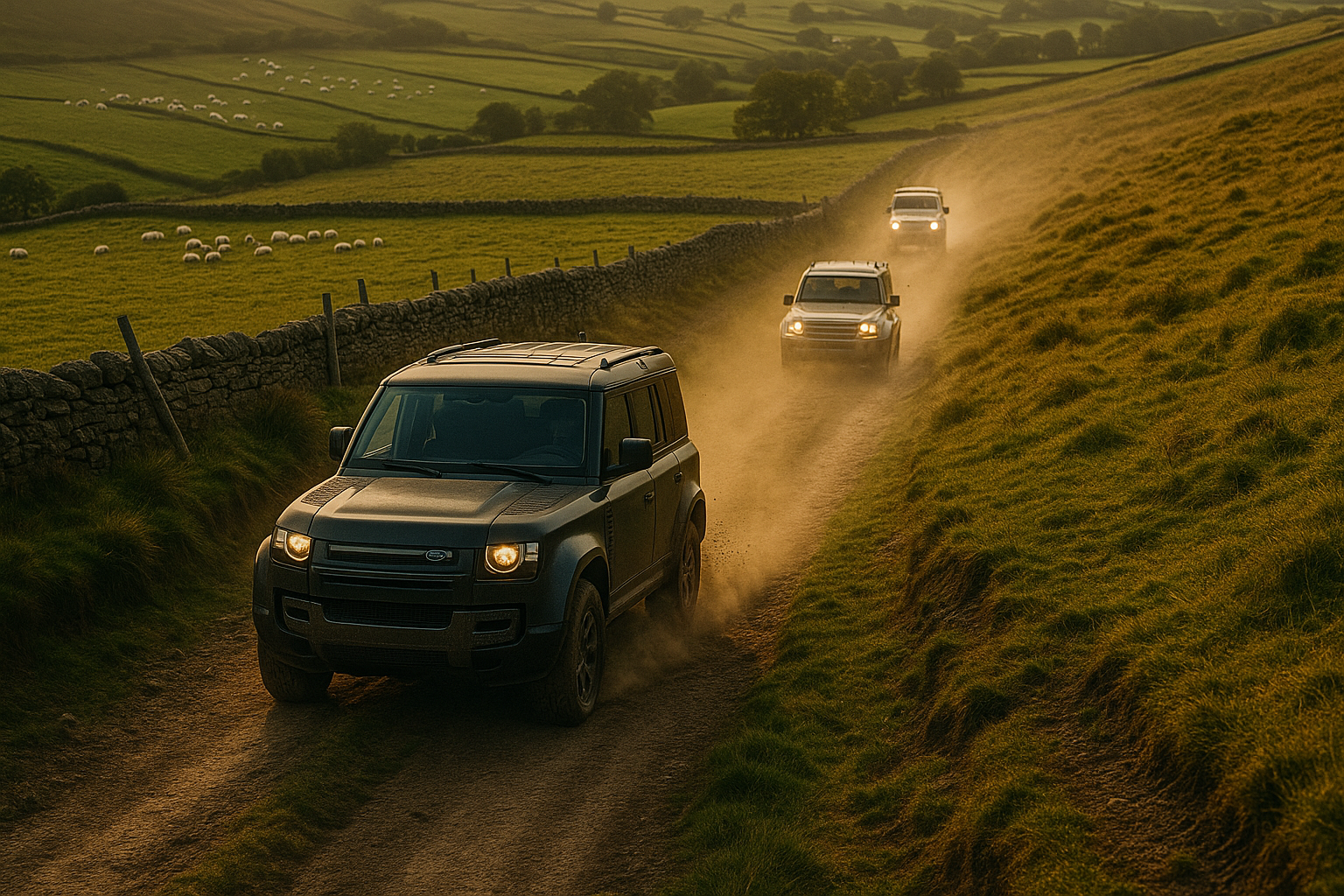 4x4 convoy on trail