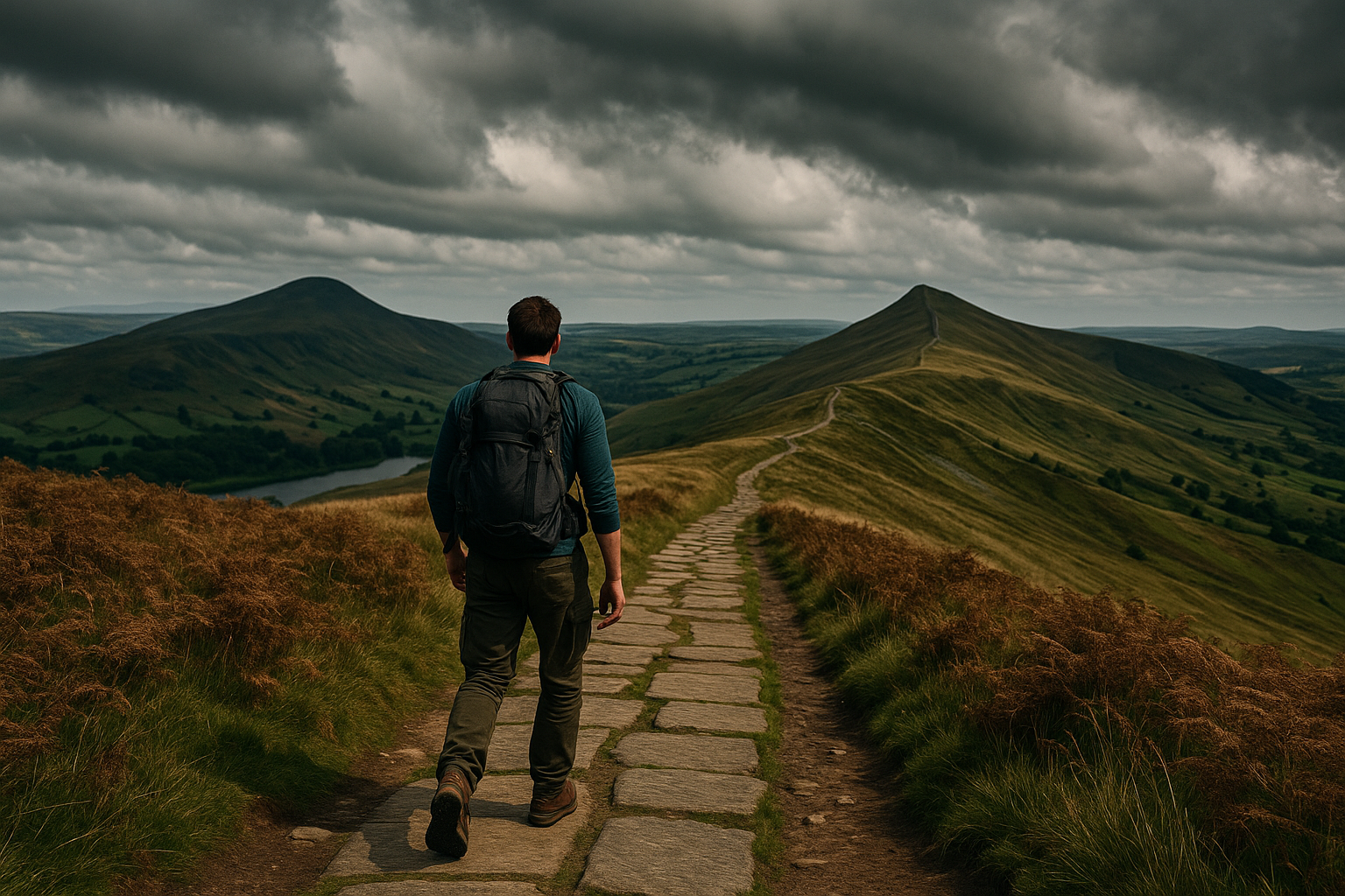 Hiking UK mountain trail